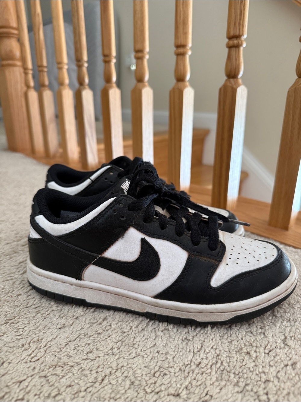 Nike Kids Black and White Low-Top Sneakers pandas
